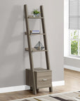 Homeroots Office Tyler Ladder Bookcase with Drawer