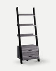 Homeroots Office Tyler Ladder Bookcase with Drawers