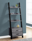 Homeroots Office Tyler Ladder Bookcase with Drawers