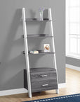 Homeroots Office Tyler Ladder Bookcase with Drawers