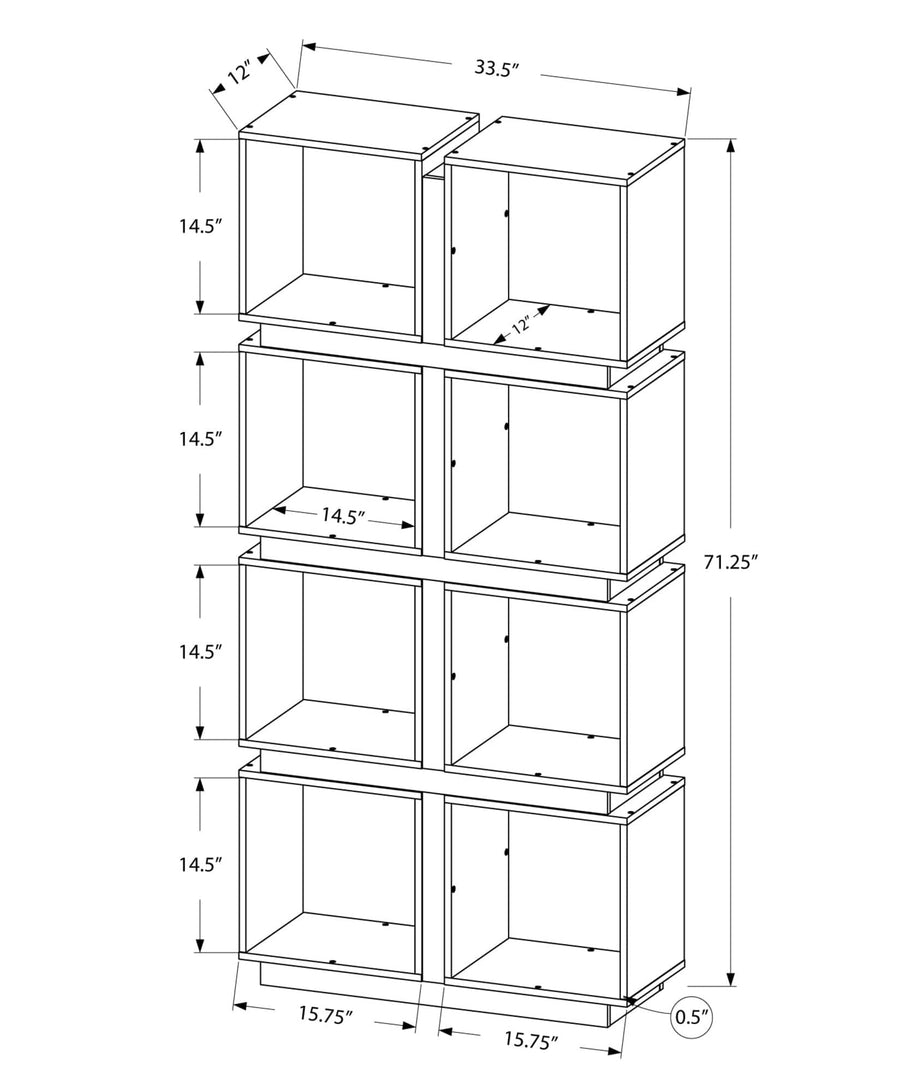 Homeroots Office Wells Ultra-Modern Cubicle Organizer Cubby Bookshelf