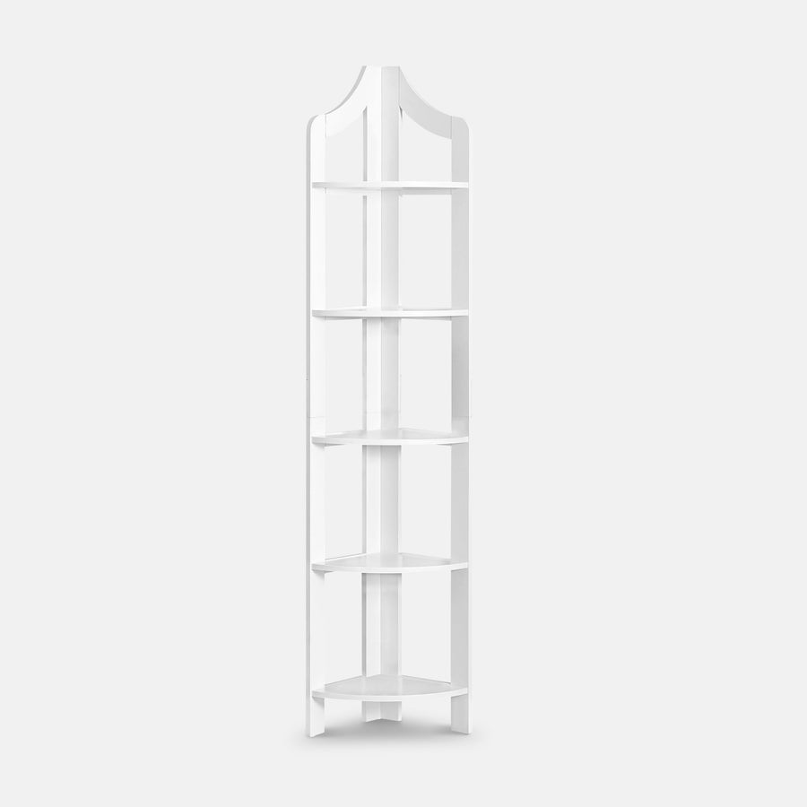 Homeroots Office Willow 5-Tier Corner Bookcase