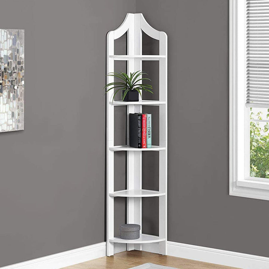 Homeroots Office Willow 5-Tier Corner Bookcase