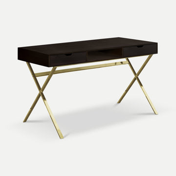 Homeroots Office Wylde X-Frame Writing Desk with Drawers