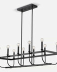 Homeroots Outdoor Beckett 10-Light Matte Black Island Pendant