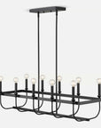 Homeroots Outdoor Beckett 10-Light Matte Black Island Pendant