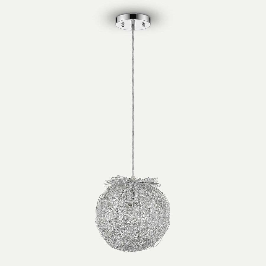 Homeroots Outdoor Distratto Polished Chrome Aluminum Pendant