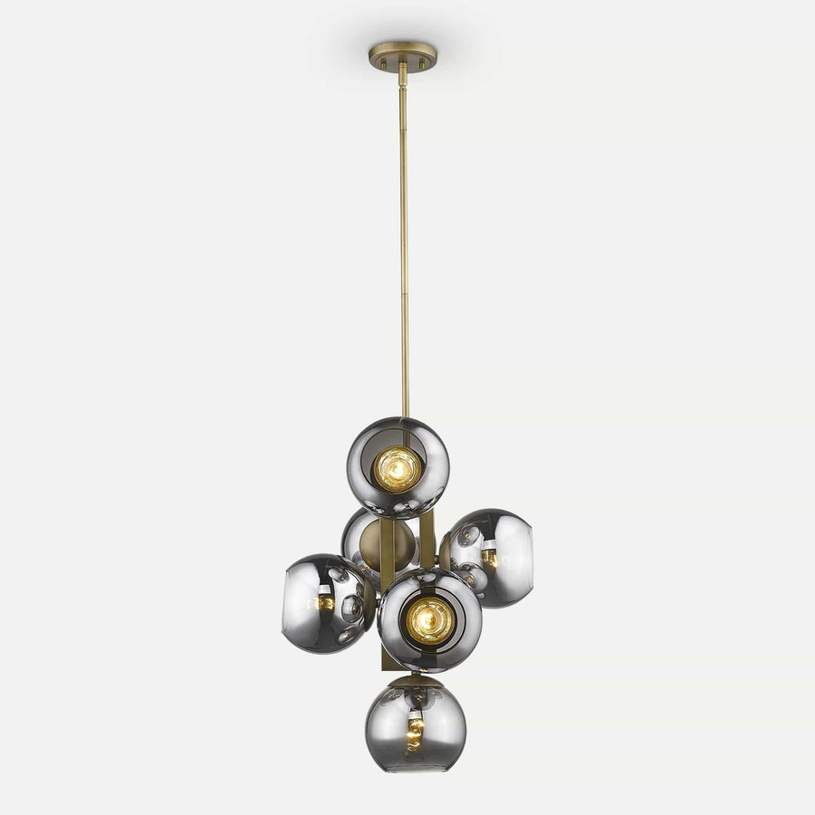 Homeroots Outdoor Lunette 6-Light Mid-Century Modern Pendant