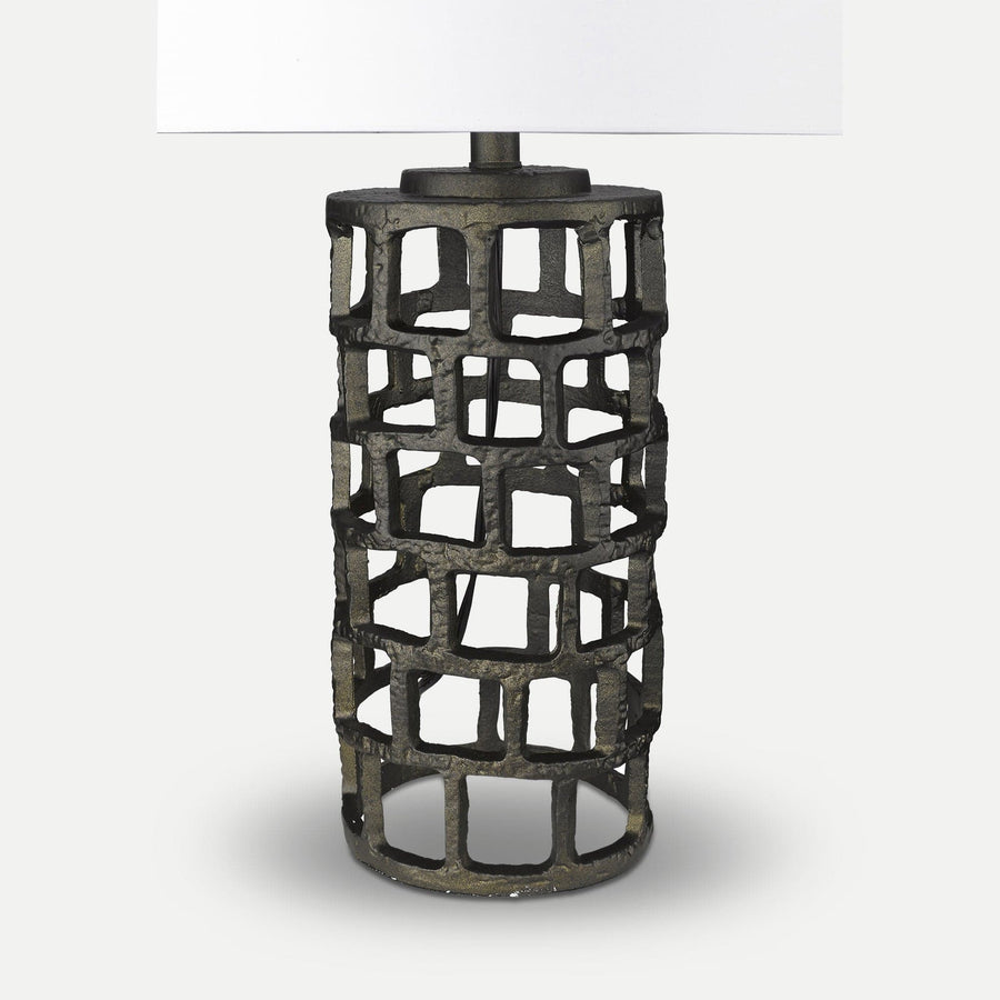 Homeroots Outdoor Remy Geometric Cylinder Table Lamp
