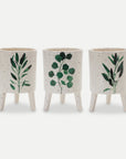 Melrose Garden Briar Set-of-3 4" X 6" White Dolomite Pots
