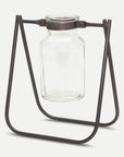 Melrose Home Goods & Essentials Dewdrop 6" X 6.75" Glass & Iron Vase