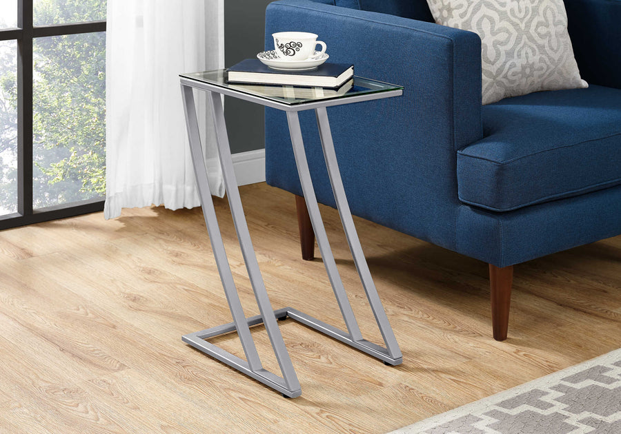 Monarch Living Room Huxley Glass Top Accent Table