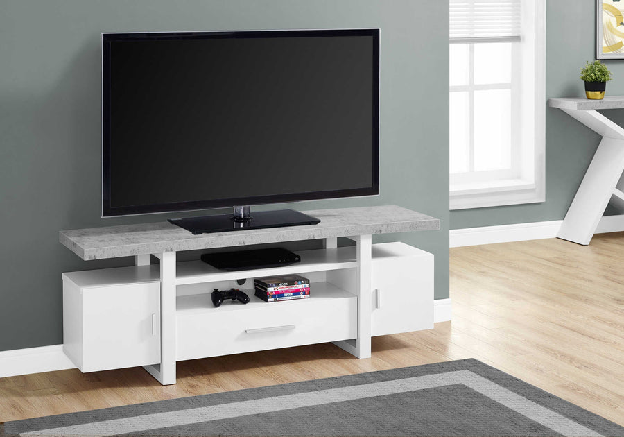 Monarch Living Room Martha TV Stand with Cabinets and Drawer