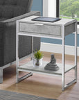 Monarch Living Room Miles Rectangle End Table with Drawer and Shelf