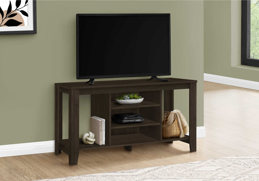 Monarch Living Room Reese Compact TV Stand with Shelves