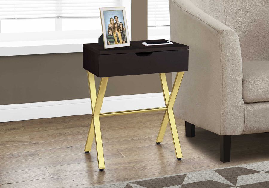 Monarch Living Room Vince Rectangle End Table with Drawer