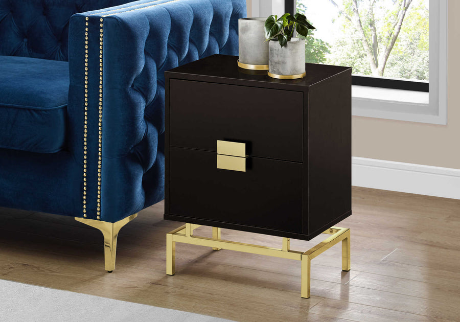 Monarch Living Room Wade Ultra-Modern End Table with Drawers