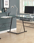 Monarch Office Casey L-Shaped Multi-Tier Desk