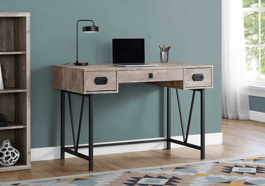 Monarch Office Gregory Modern-Farmhouse Writing Desk with Drawers