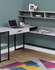 Monarch Office Wells Multi-Tier L-Shaped Desk with Storage