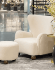 Sagebrook Accent Chair Liliana Wingback Ivory/Beige Occasional Chair