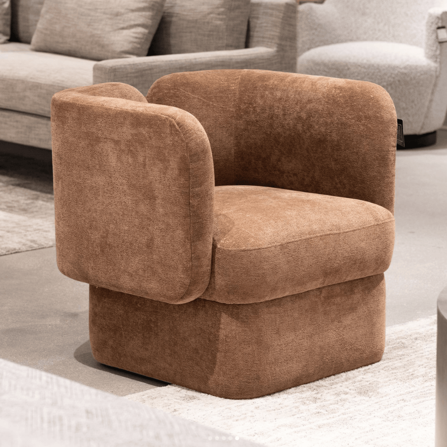 Sagebrook Accent Chair Vertex Shelter-Back Brown Accent Chair